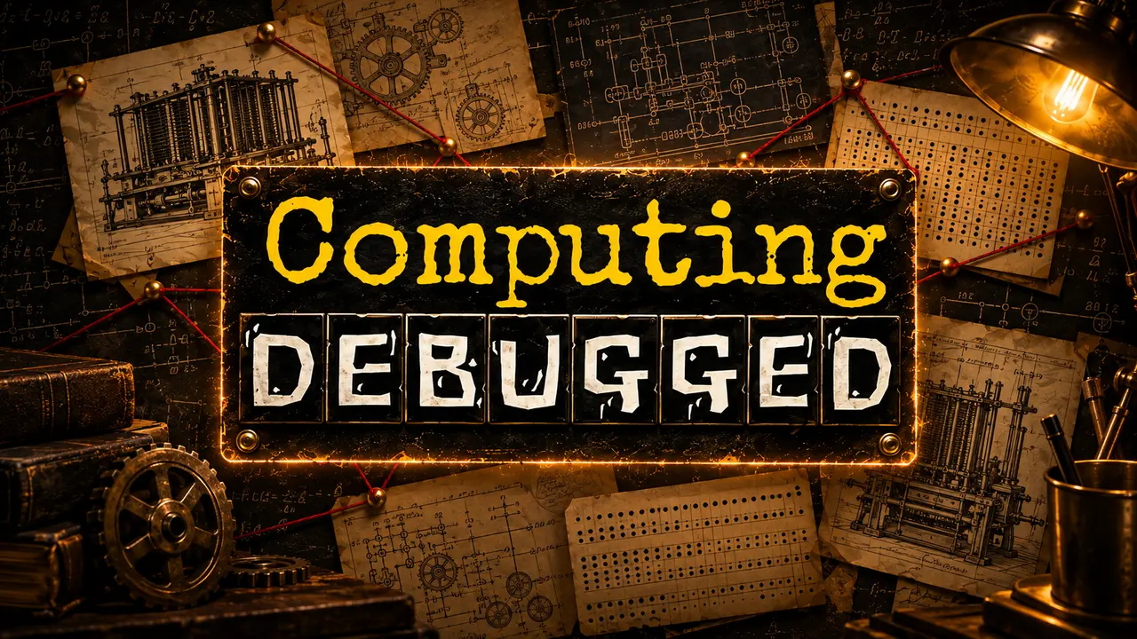 Computing Debugged computer history library artwork