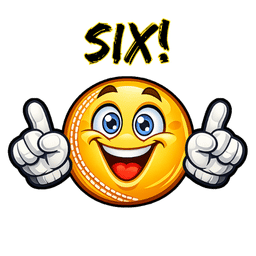 Six cricket sticker