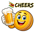 Cricket-ball character cheering