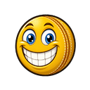 Grinning cricket-ball face